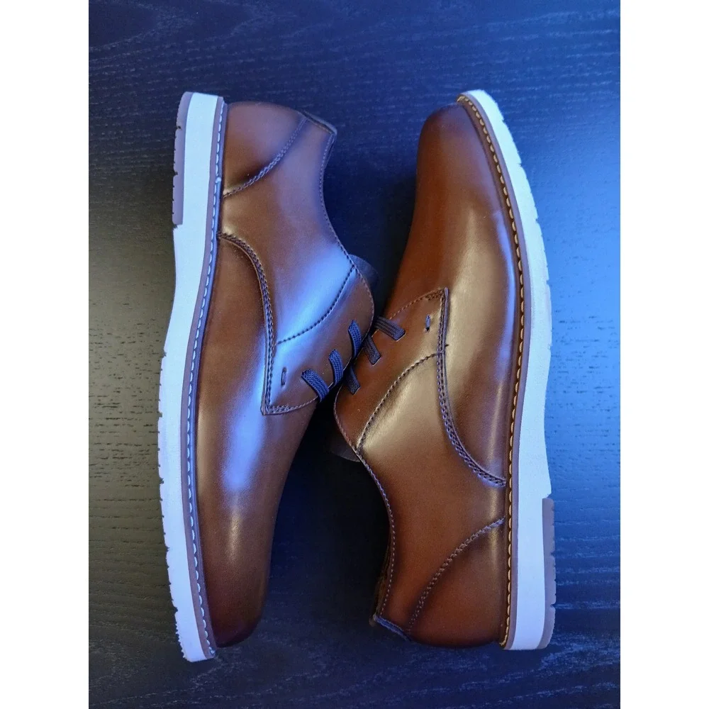 Florsheim Kids Vibe PT Ox Jr Cognac Brown Dress Shoes 6.5 M 16699221 Memory Foam
